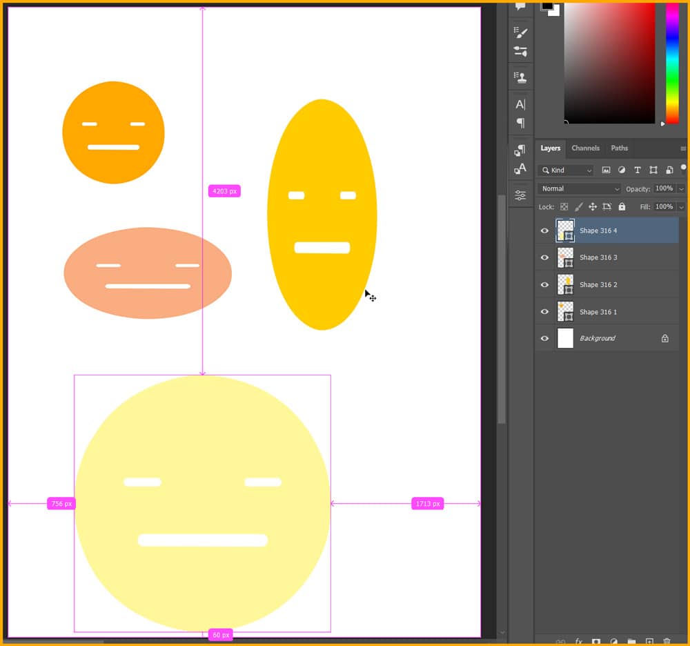 Testing custom shape saved in photoshop in a new document