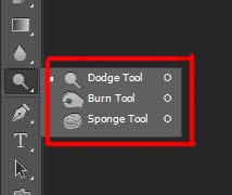 dodge tool | burn tool | sponge tool