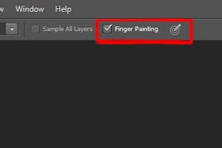 smudge tool's finger painting option in photoshop