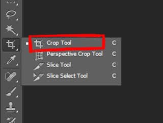 crop tool in photoshop