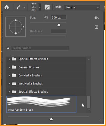 New Brush Preset Defined in Photoshop