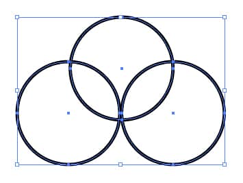 all shapes selected and overlapping in illustrator