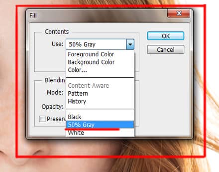 fill dialog box in photoshop