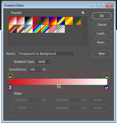 gradient editor in photoshop