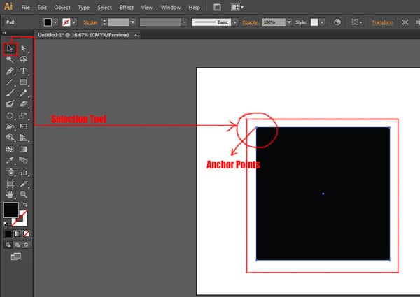 all anchor points selected in illustrator