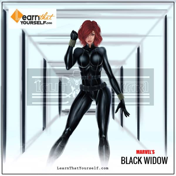 Marvel Black Widow's Digital Painting by Lalit Adhikari at Learn That Yourself.