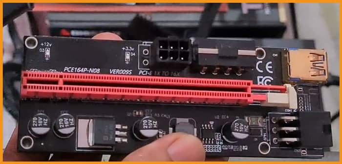 PCIe slot on PCIe riser adaptor card