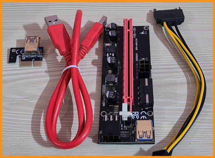 PCIe riser adapter card for gpu mining rig