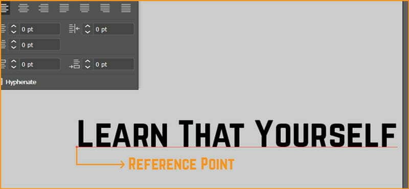 Reference point of point text