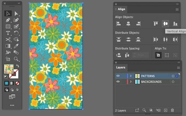 Retro flower design pattern in illustrator