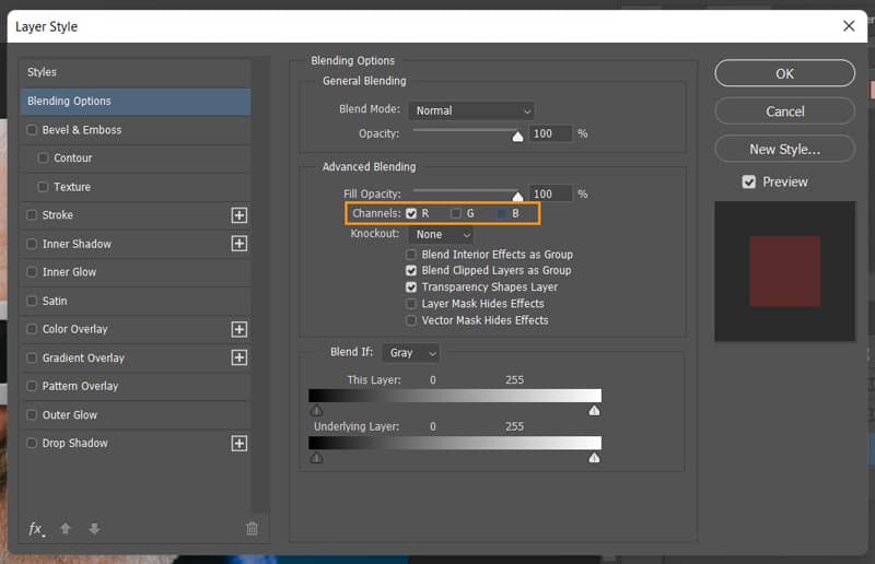 Layer Style dialog box in photoshop